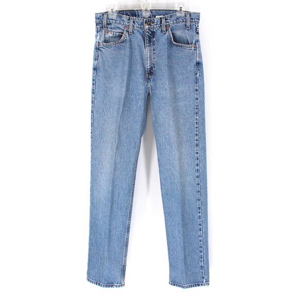 Vintage Levis Orange tab 505 Jeans Straight Leg Regular Fit Light Wash Denim 34
